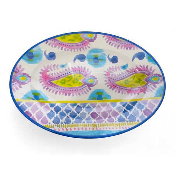 Artistic Concepts Melamine Platter 16" x 11" Serving Spoon and Fork Paisley - Picture 2 of 2